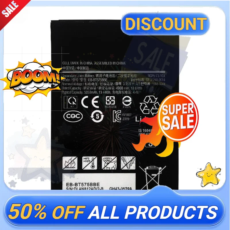 SWZY New EB-BT575BBE 3.85V 5050mAh Replacement Battery EB-BT575BBE for Galaxy Tab Active 3 SM-T570 SM-T575 GH43-05039A