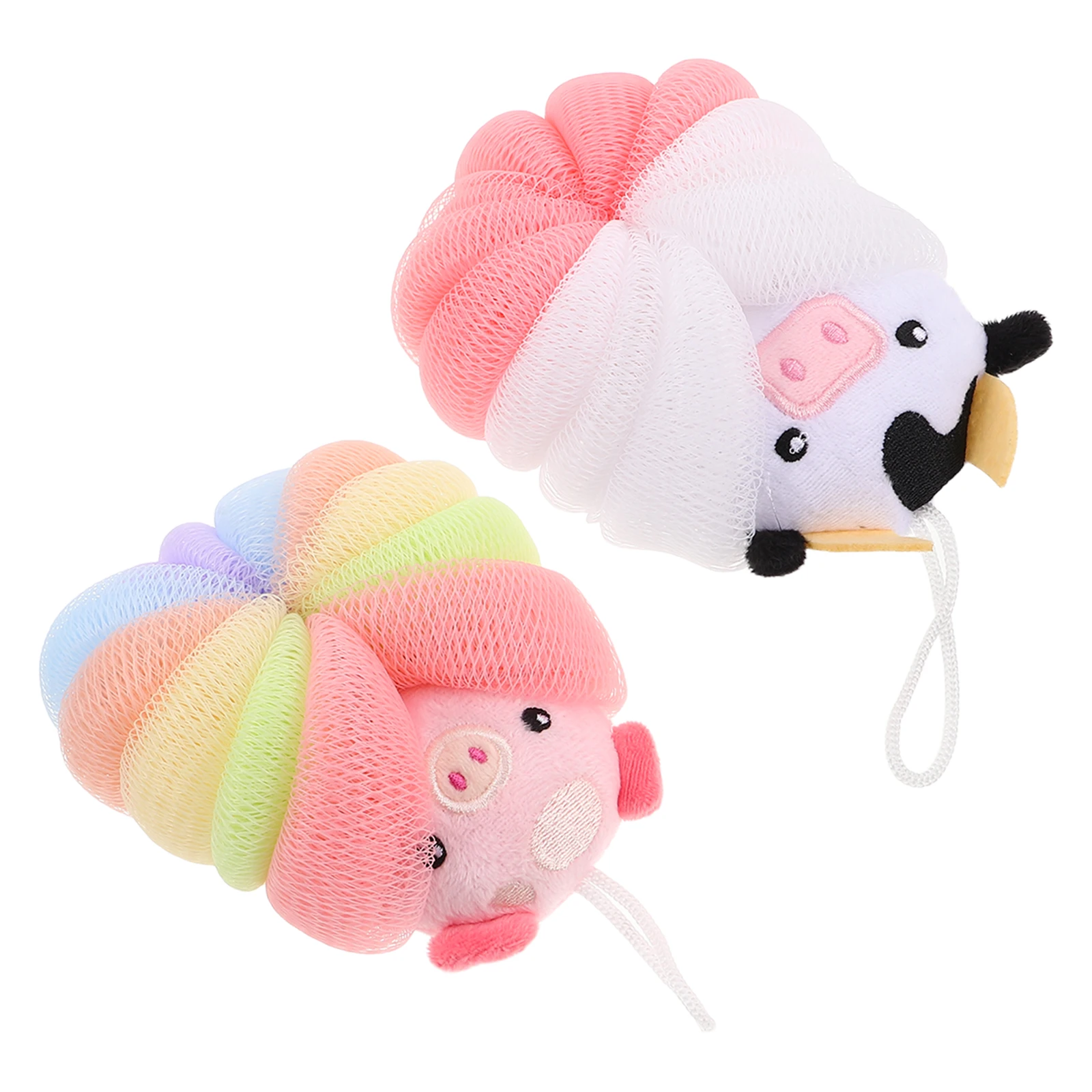 

2Pcs Animal Bath Ball Sponges Kids Body Pouf Large Size Cartoon Shape Loofah Scrubber Shower Mesh Sponges Exfoliating Function