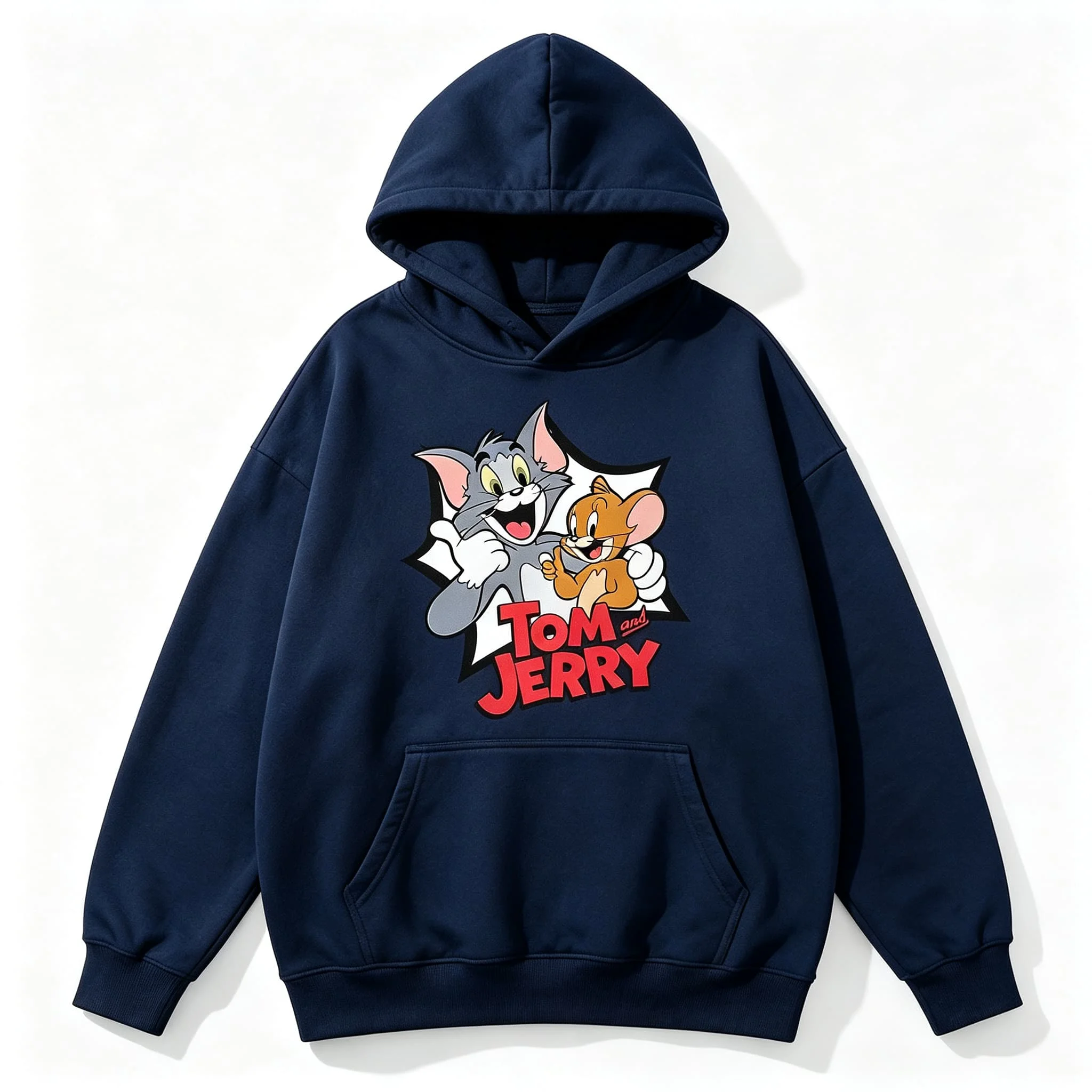Tom und Jerry Hoodie Herren Cartoon Grafik Sweatshirt Winter Casual Streetwear Oversized Pullover Unisex Paar Mode Hoodie – Detail 9
