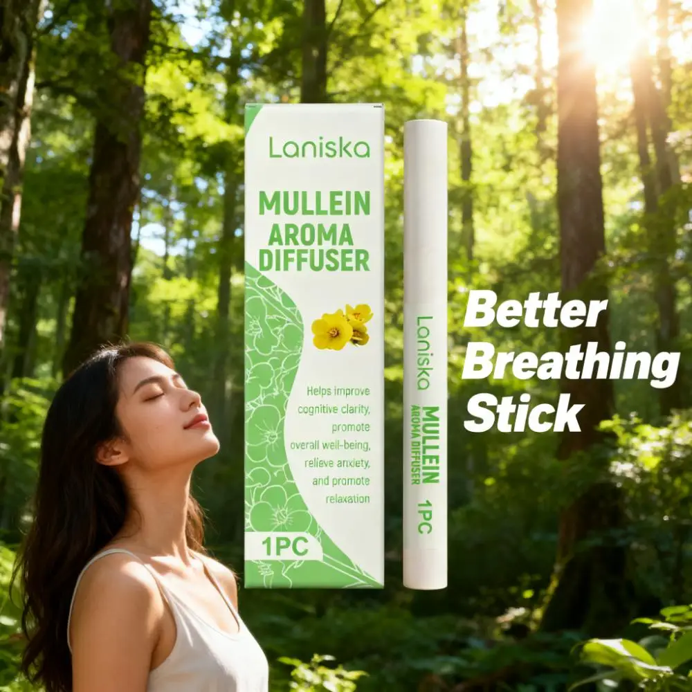 Mullein Lung Cleansing Pen Mint Refresh Mind Anti Fatigue Stress Improve Concentration Herbal Diffuser Lung Cleanse Detox Stick