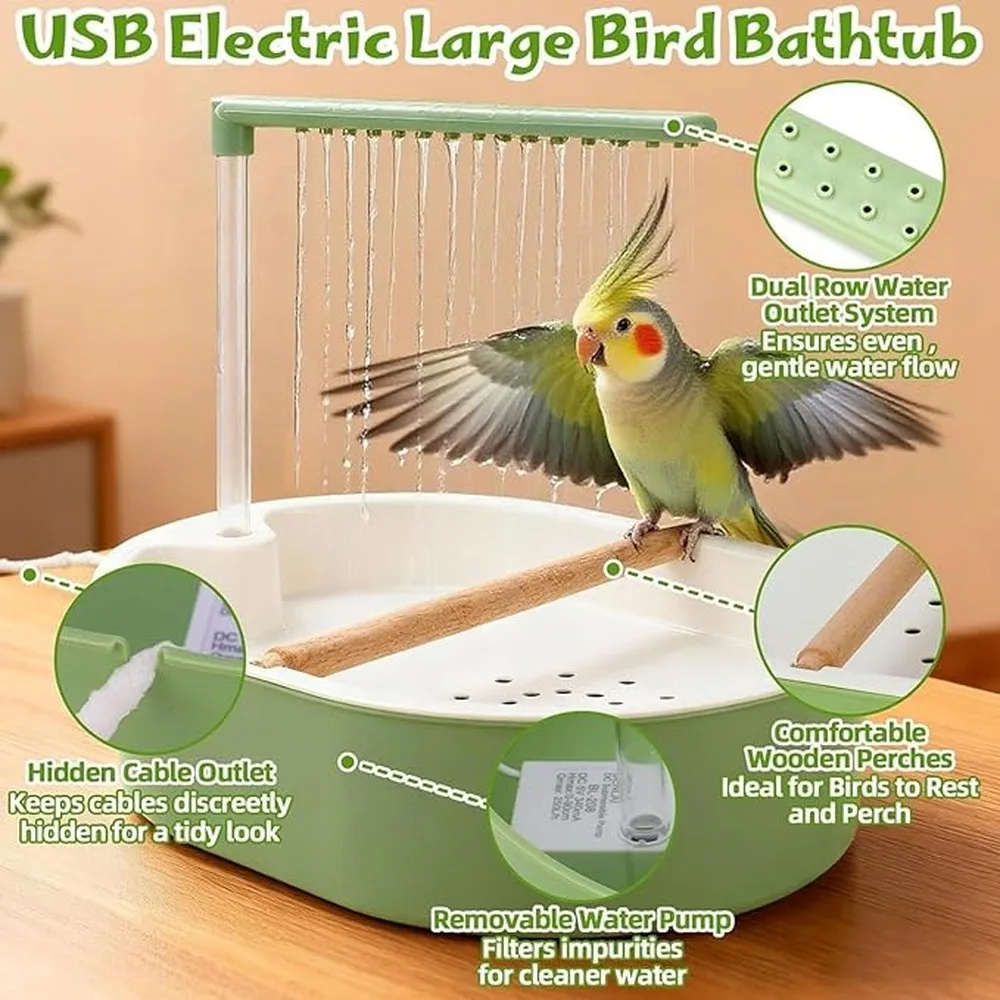 Adjustable Hydration Bird Shower Features 26 Hole Control System Providing Precise Output To Suit
