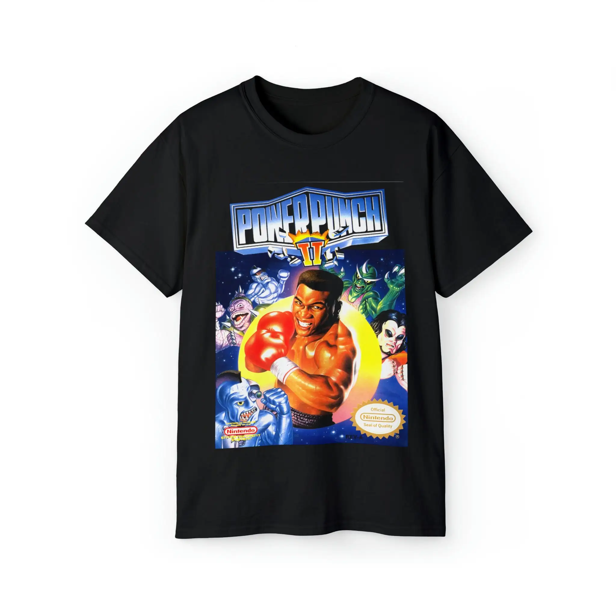 Power Punch Ii V1 Box Nes Famicom Game 8 Bit Stage Screen T Shirt Arcade Classic Vintage Retro Design All Sizes