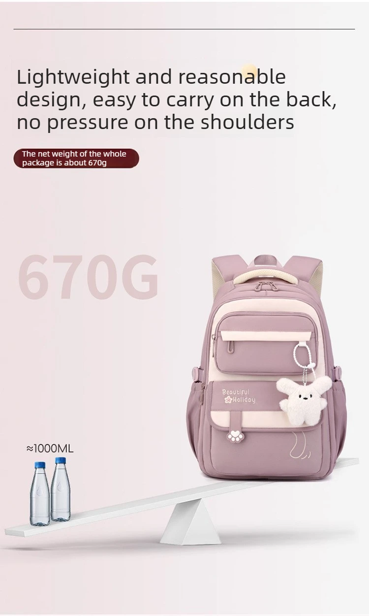 Middle School Backpack for Girls Large Capacity Bookbag Lightweight Fashion Student Backpack Simple Modern School Bags for Teens