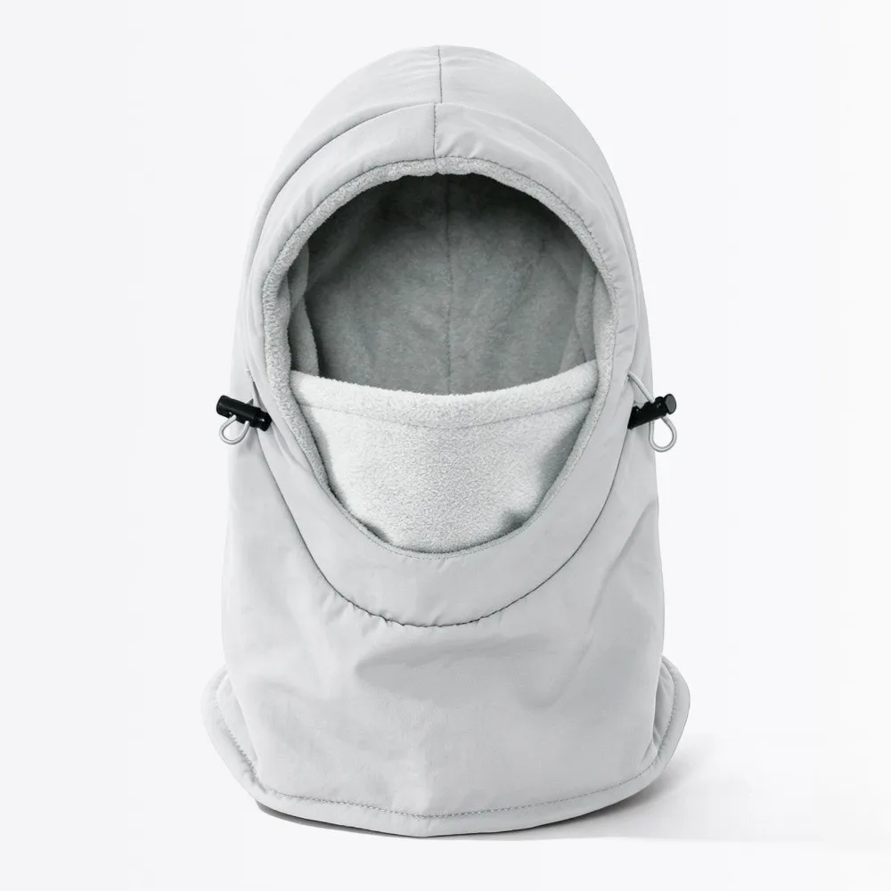 Windproof Balaclava Hat Warm Thick Winter Face Mask Full Face Cover Adjustable Drawstring Windproof Hood Hat Skiing