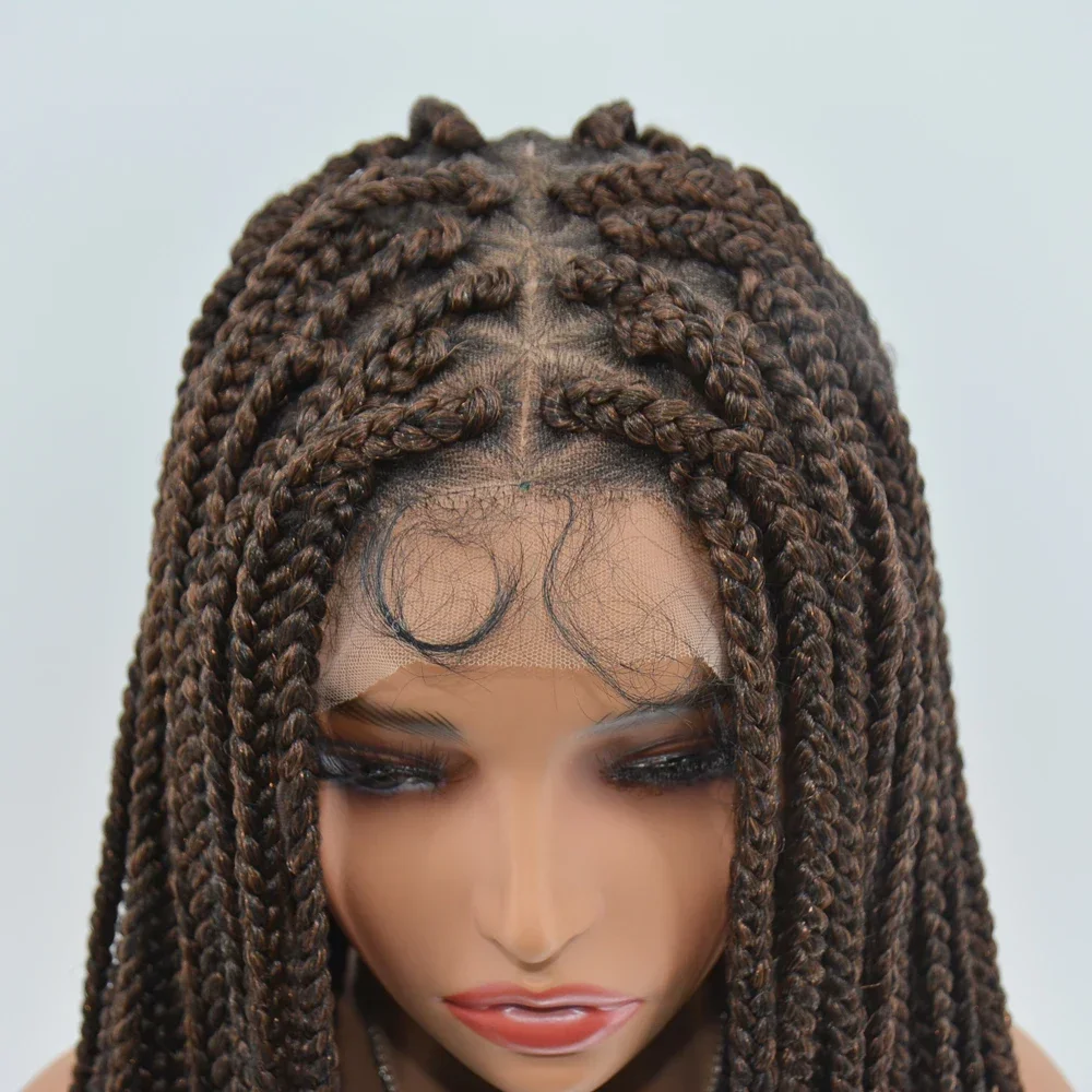 Full Lace Afro Dreadlocks Braided Synthetic Wig For Women Crochet Braids 32 Inch Baby Hair Three Cornrow Braided Fashion Wig