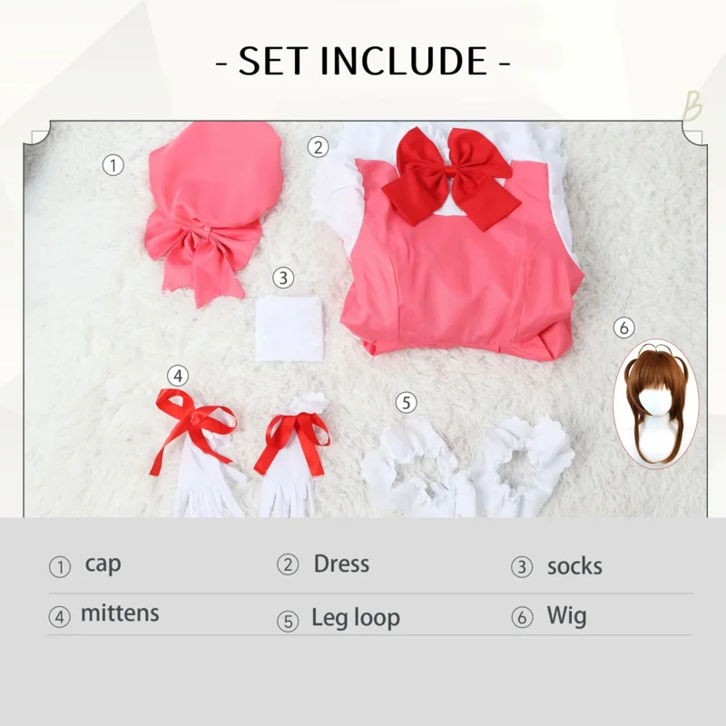 OP01 كينوموتو ساكورا تأثيري حلي كرنفال موحدة شعر مستعار أنيمي هالوين ازياء النساء Game6Gd @!