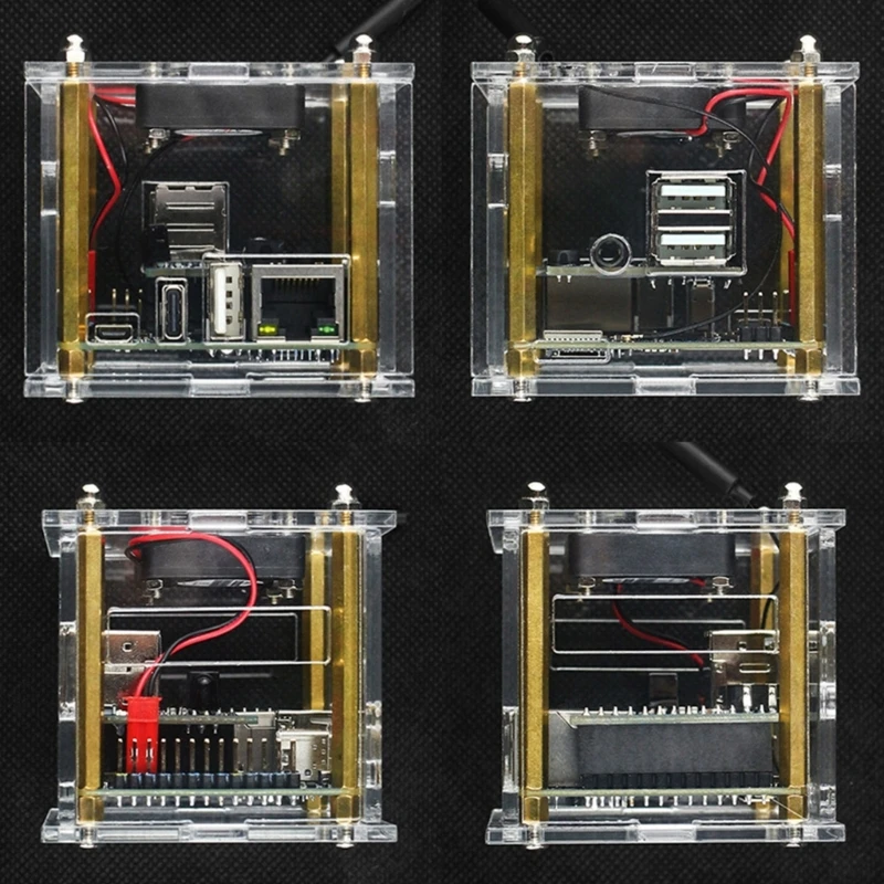 Casing Akrilik Bening Tahan Lama dengan Kipas & Heatsink untuk Pendingin OrangePi Zero3