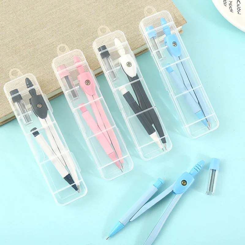 Juego de brújula para examen de estudiante, brújula de dibujo de Metal, herramienta de matemáticas, mapeo multifuncional portátil