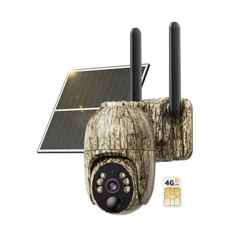 

4G LTE Cellular White Security Camera with Solar Panel,2K HD Video, NOT SUPPORT WIFI, Built-in SIM Card, Color Night Vision