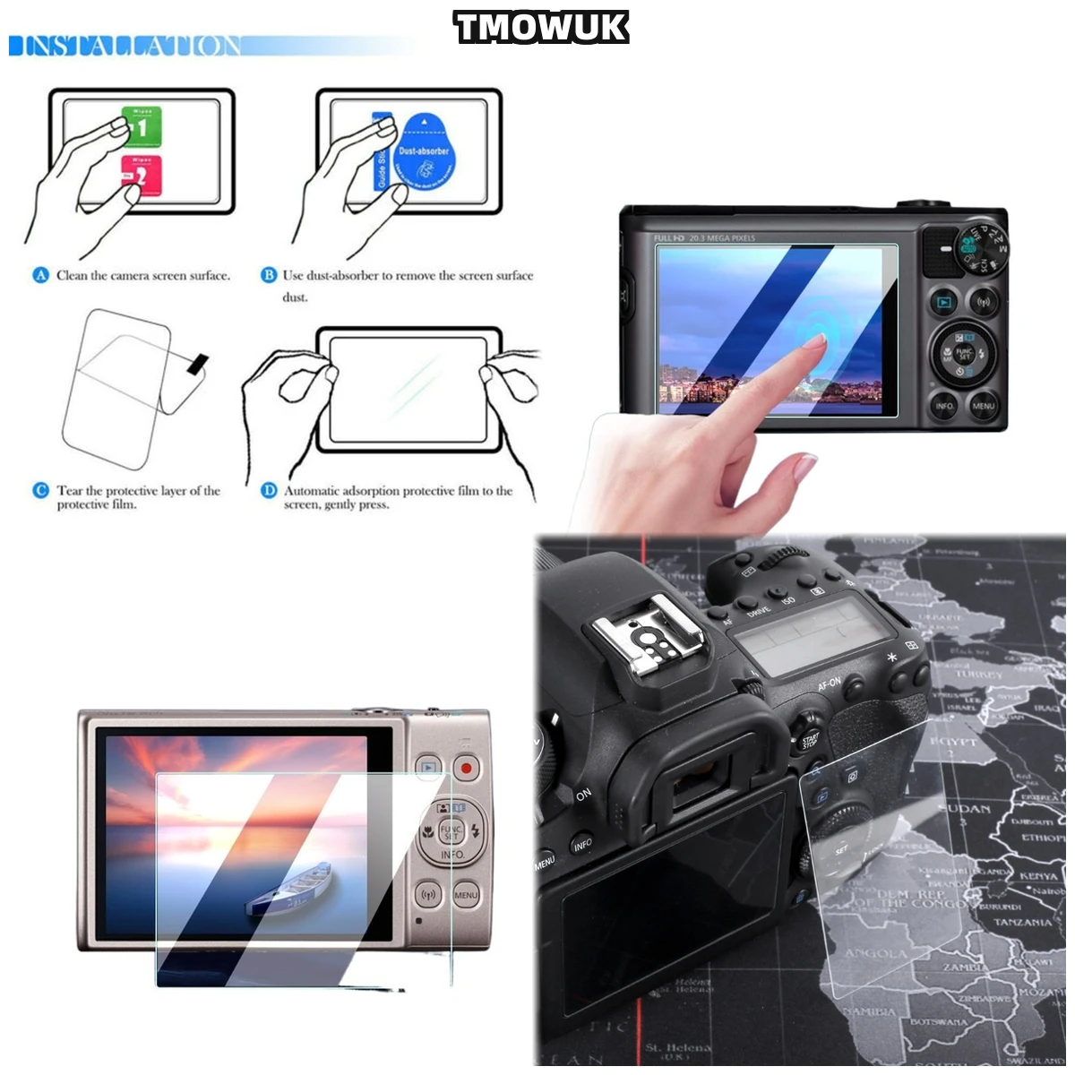 

For Canon SX730 SX740 Sx740hs Sx730hs Anti-Splash Tempered Glass - 9H Waterproof Full Coverage Privacy Screen Protector