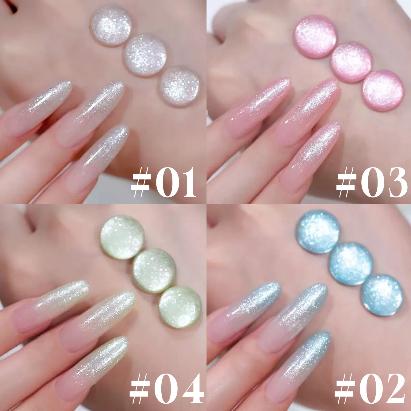 1pcs 12ML Summer Nails Dreamy Wedding Dress Blue White Series Glitter Gel Nail Polish Halloween Nails Suitable For Nails