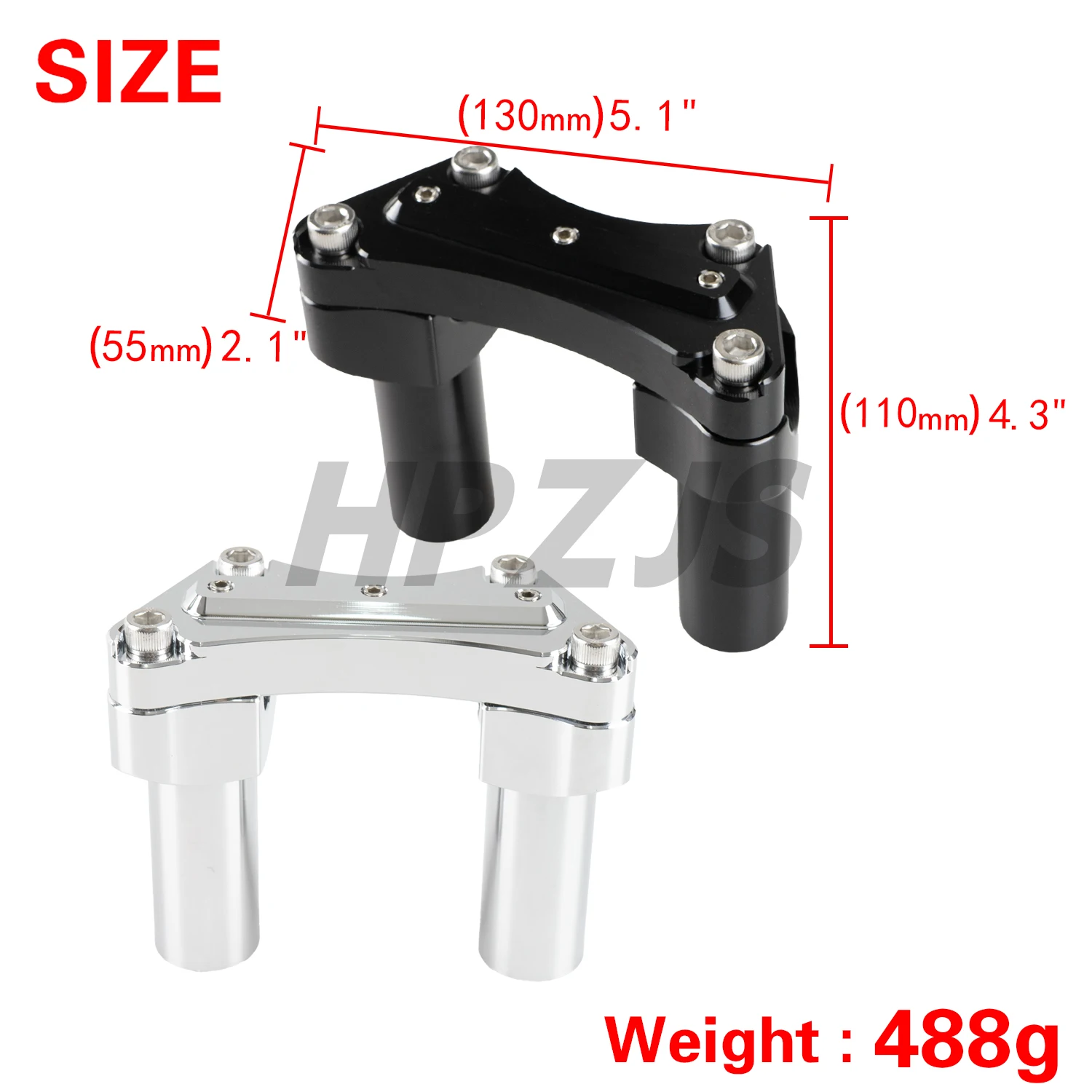 

CNC Aluminum 3.5" Straight Handlebar Riser Top Clamp For Harley Motorcycle Davidson Dyna Street bob Softail Sportster