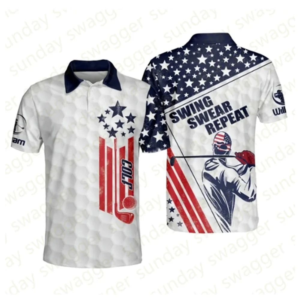 

Golf Men's Shirt Outdoor Sports Summer T-shirt Polo Quick Drying Clothing Leisure Sports Jersey Fashion Printed Top Golf Wear