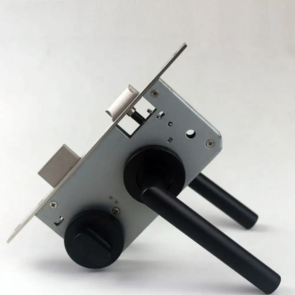

Stainless Steel Indicator Door Lock Nylon Plastic Magnetic Silent Bathroom Bolt Black Color Integrated Handle Public Toilet Lock