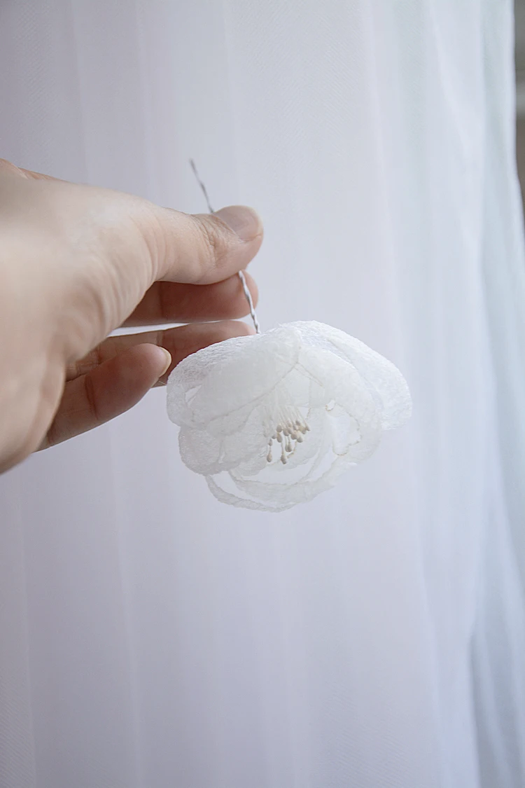 Weißer 3D-Tüll mit gebackenen Kanten für Hochzeitskleider, handgefertigte Blumen, himmlische Fotografie, Kopfbedeckungsmaterialien, RS4034, 10 Stück – Detail 23