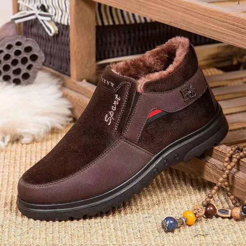 Warm Winter Boots Men Shoes  New Keep  Slip on Comfortable Plush Fur Ankle Botas Men Boots Outdoor Sneakers Zapatos De Hombre