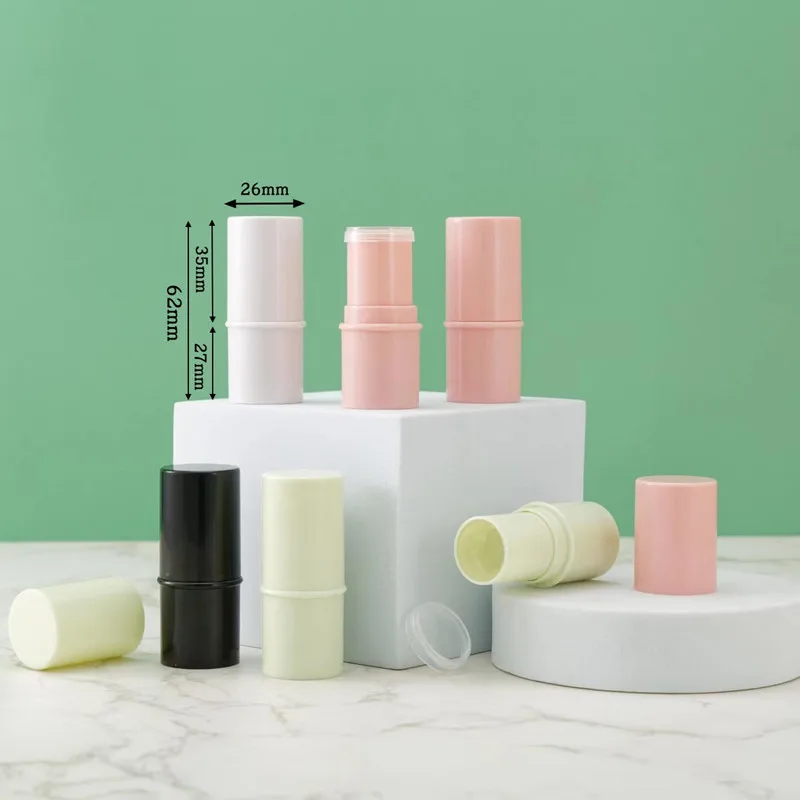 

6g-8g Cylinder Solid Deodorants Tubes Bright Green/Pink Lip Balm Container Empty Lipstick Bottle Cleansing mask Stick