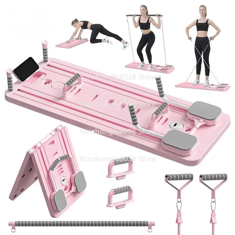 

Durable Portable Multifunctional Pilates Reformer Board Folds Up for All Body Workouts in a Pilates Studio