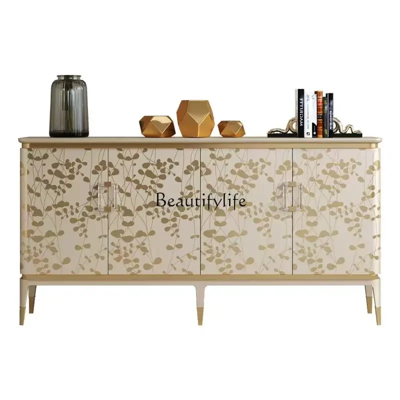 

FG17High-end American light luxury gradual change autumn leaf wall cabinet French all solid wood entrance living room locker