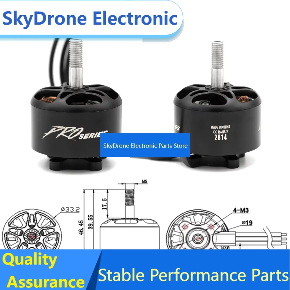 SkyDElEMAX Pro Series 2814 Brushless CW Motor 830KV 730KV 3-6S 4mm Shaft For 9Inch 10Inch Long Range FPV RC Racing Accesso
