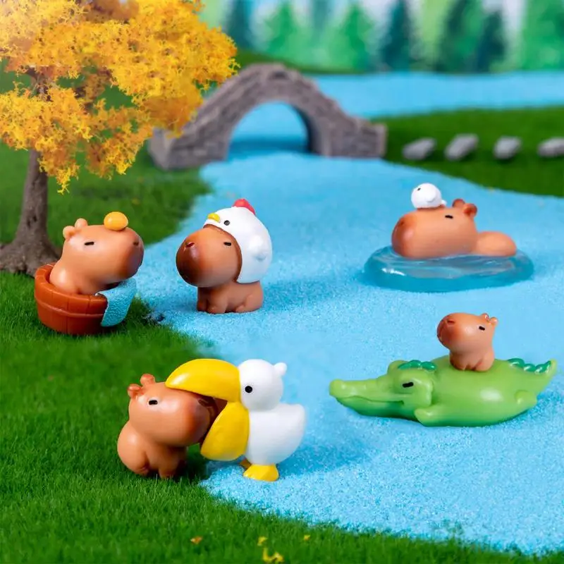Set De 15 Figuras Mini Carpincho De Resina – Adorables Capybaras Chubby Para Decoración De Tartas, Jardines En Miniatura Y Escritorios, Regalo Original Y Divertido Para Coleccionistas
