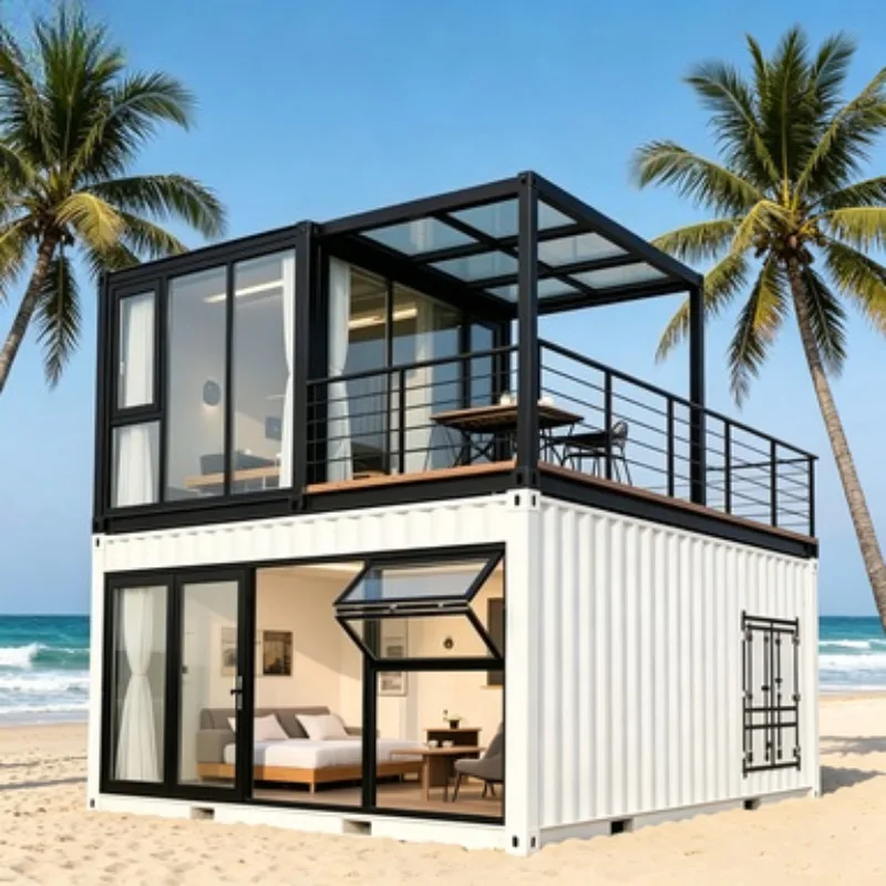 Prefab Portable Foldable Container Home 20ft 40ft Tiny House Modular Mobile Villa Camp Office Steel Sandwich Panel