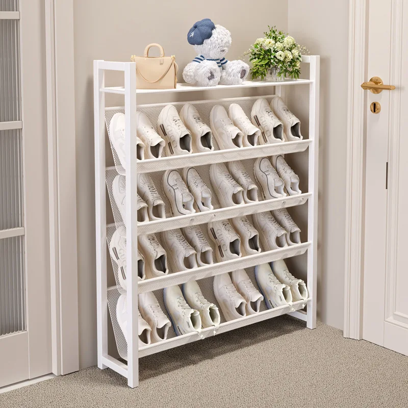 

Cream Style Ultra-Thin Shoe Rack Home Doorway Narrow and Thin Space-Saving Simple White Shoe Cabinet New Popular