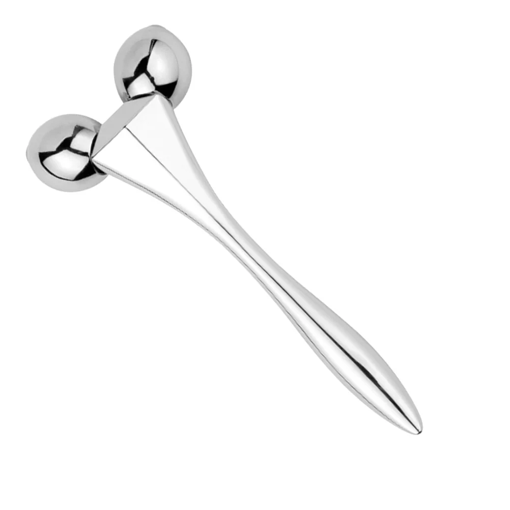 أسطوانة تدليك الوجه من سبائك الفضة المحمولة المضادة للشيخوخة أداة العناية بالبشرة لتخفيف الوجه والعين والتعب والتورم في السفر المنزلي