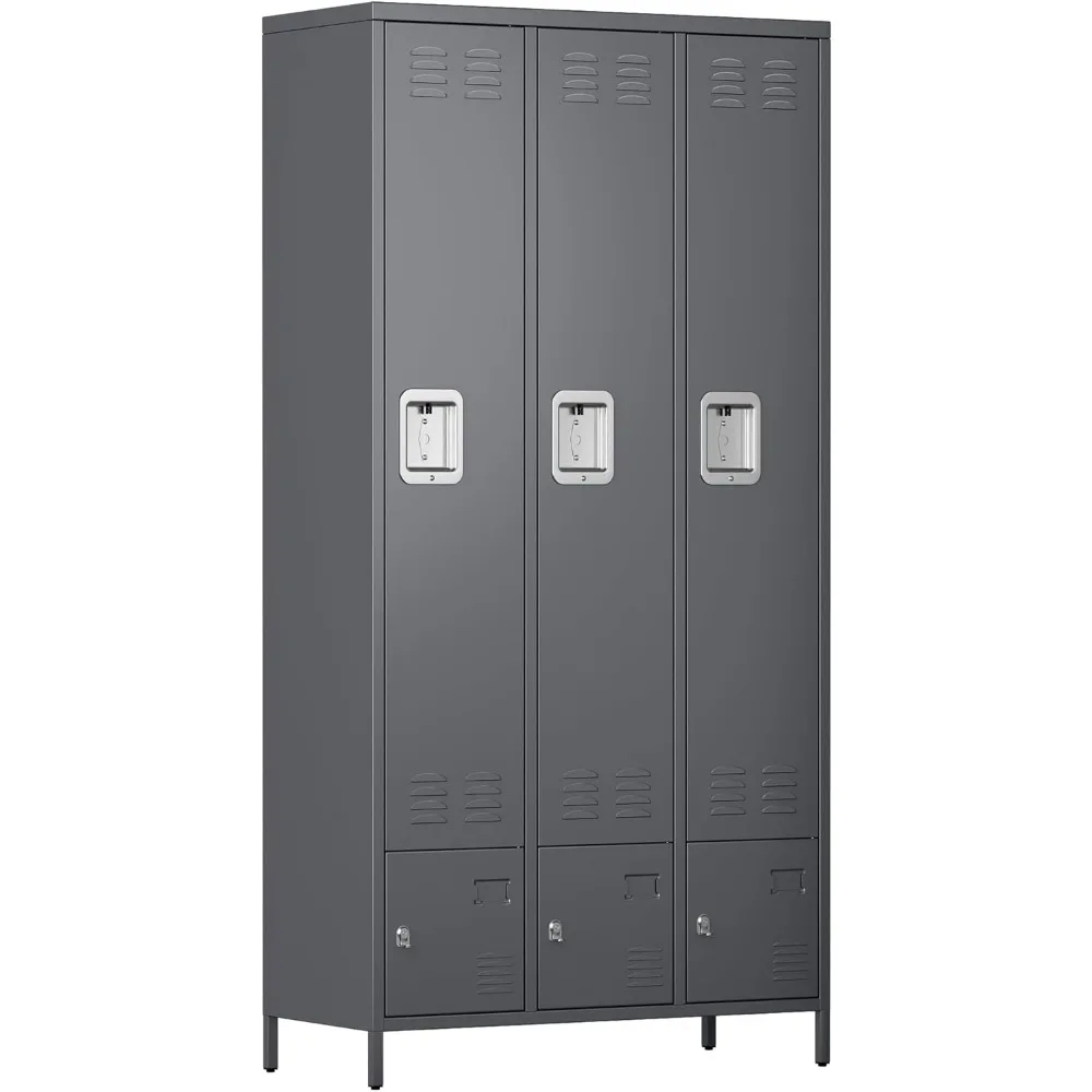 

6 Doors Storage Locker Combination with Small Cabinet, Double Tier Metal Locker for School Office Employees Staff Sundries Room