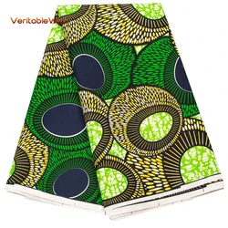 Tecido africano com padrão de ventilador VeriteWax, material poliéster, costura manual, pano para vestido de festa, pelo quintal, alta qualidade, A-27