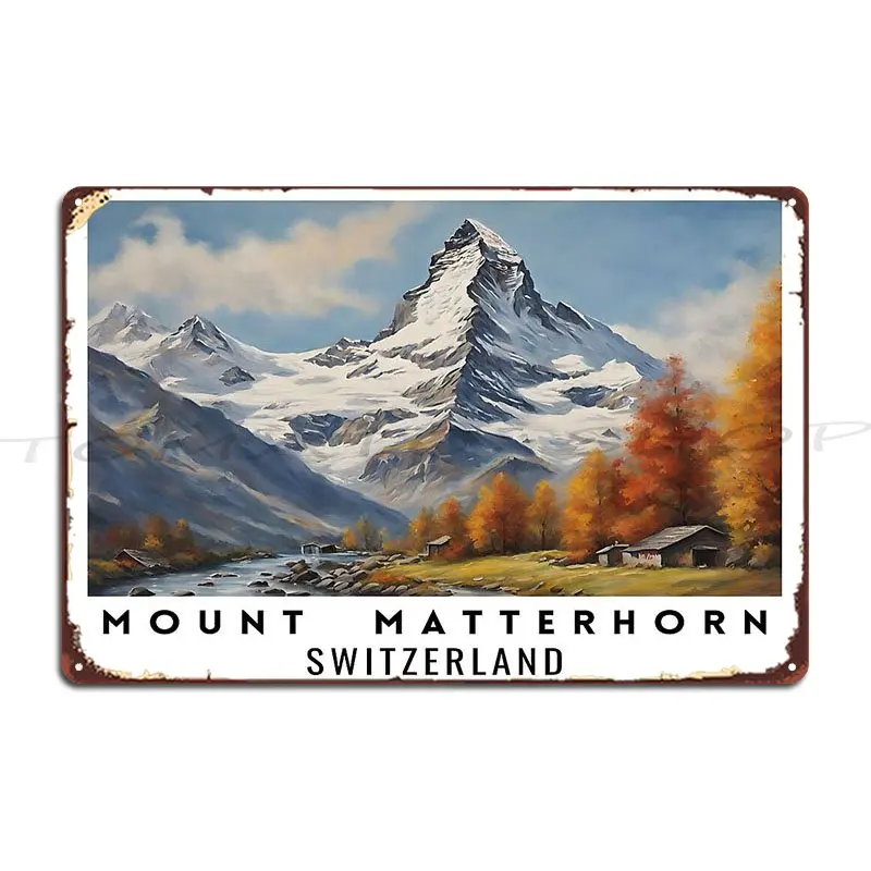 Zermatt Mont Cervin Ski Metal Signs Living Room Garage Rusty Cave Personalized  Tin Sign Poster