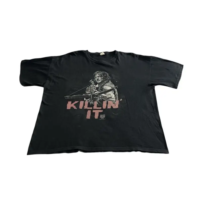 The Walking Dead 2014 Daryl Dixon camiseta gráfica de manga corta negra talla 2XL