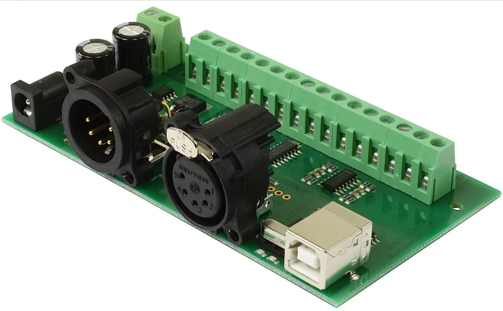 DMX-USB-RX-A8 - 8 Analogue Outputs Module Development Board