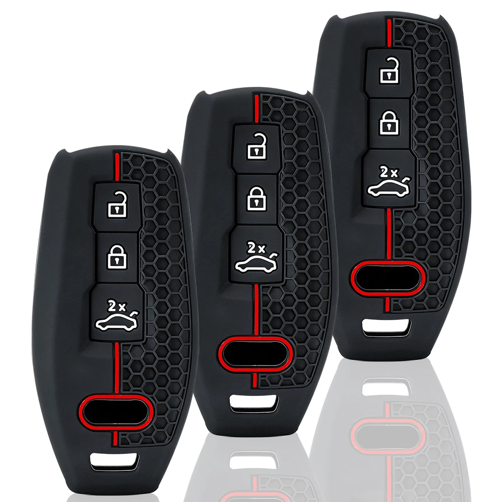 

3 Buttons Silicone Car Remote Key Case for Audi A3 A5L Q6 A6L Q5 2025 Style Shell Cover with Keychain Fob Holder Accessories
