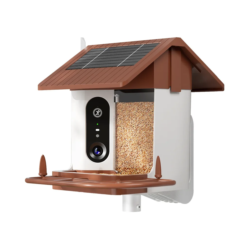 Smart Bird Feeder, AI Food Detection, 2K Camera, Outdoor Garden Bird Feeding, Remote Bird Watching, WiFi Enabled, Easy Setup