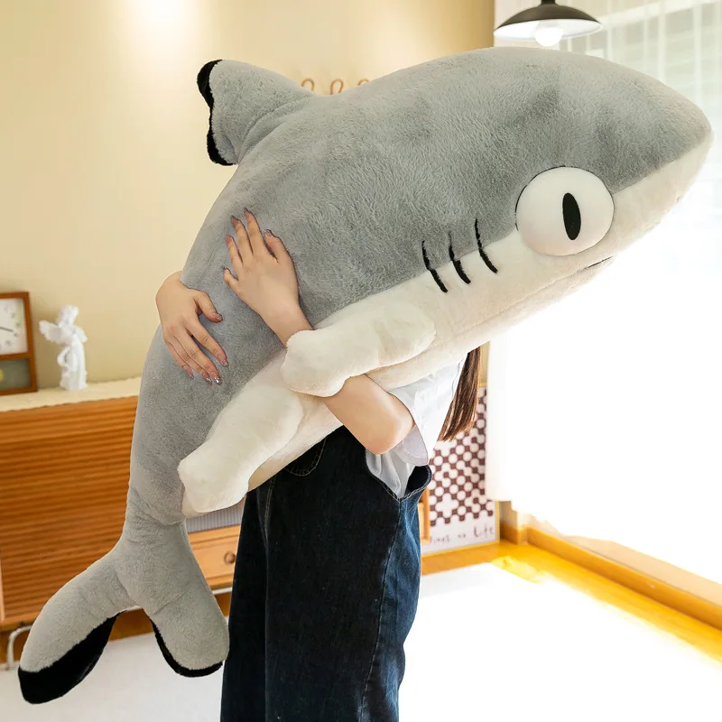 

Creative Shark Cat Plush Toy Giant Soft Cute Comforting Doll Children's Large Sleeping Legs Birthday Gift 59inch 150cm DY10092