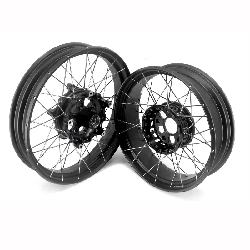

【2025】VMX 3.0*19"/4.5*17" Motorcycle Spoked Tubeless Wheels Rims Fit For BMW R1200GS 2013- 2021 Black Hub Black Rim
