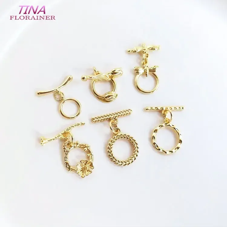 14K Gold Color Brass O Toggle Clasps Bracelet Connect Clasps Jewelry Making Supplies Necklace Diy Findings Accessories