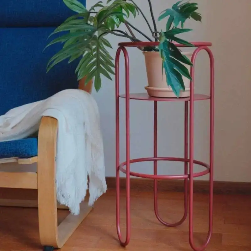 

Iron Modern Flower Stand Minimalist Greenery Pot Holder Movable Balcony Planter Rustproof Living Room Flower Rack