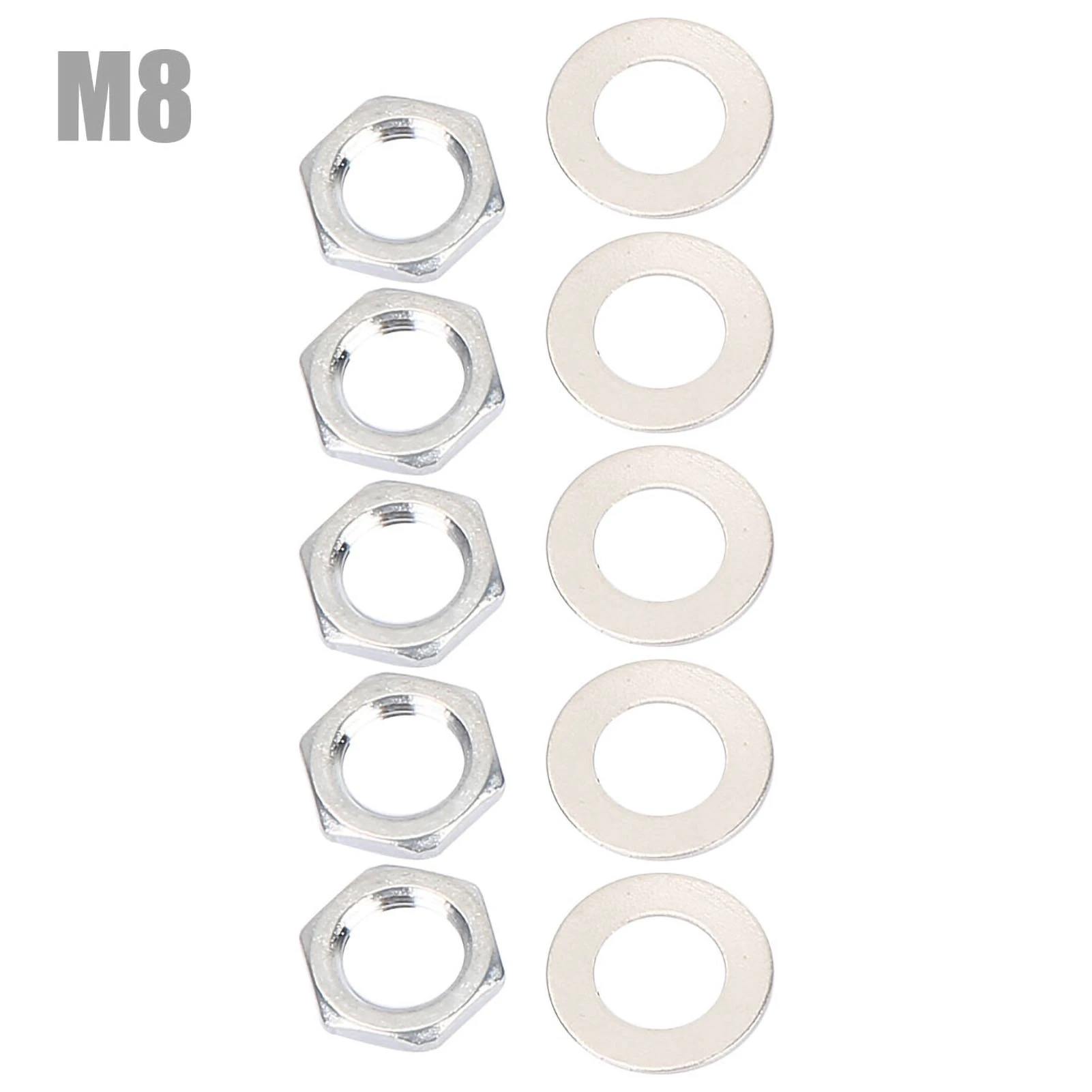 5 Pcs Metal Electric Guitar and Bass Jack Socket Replacement Nuts with Washers Set