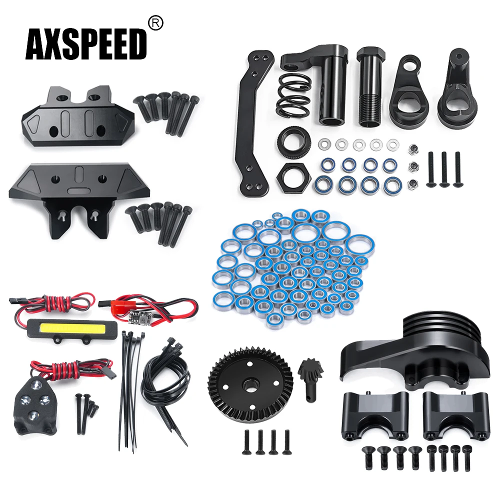

AXSPEED Gearbox Gear Cover Light Group Differential Gear Bumper Bearing Kit Steering Assembly for Sledge 1/8 RC Monster Truck