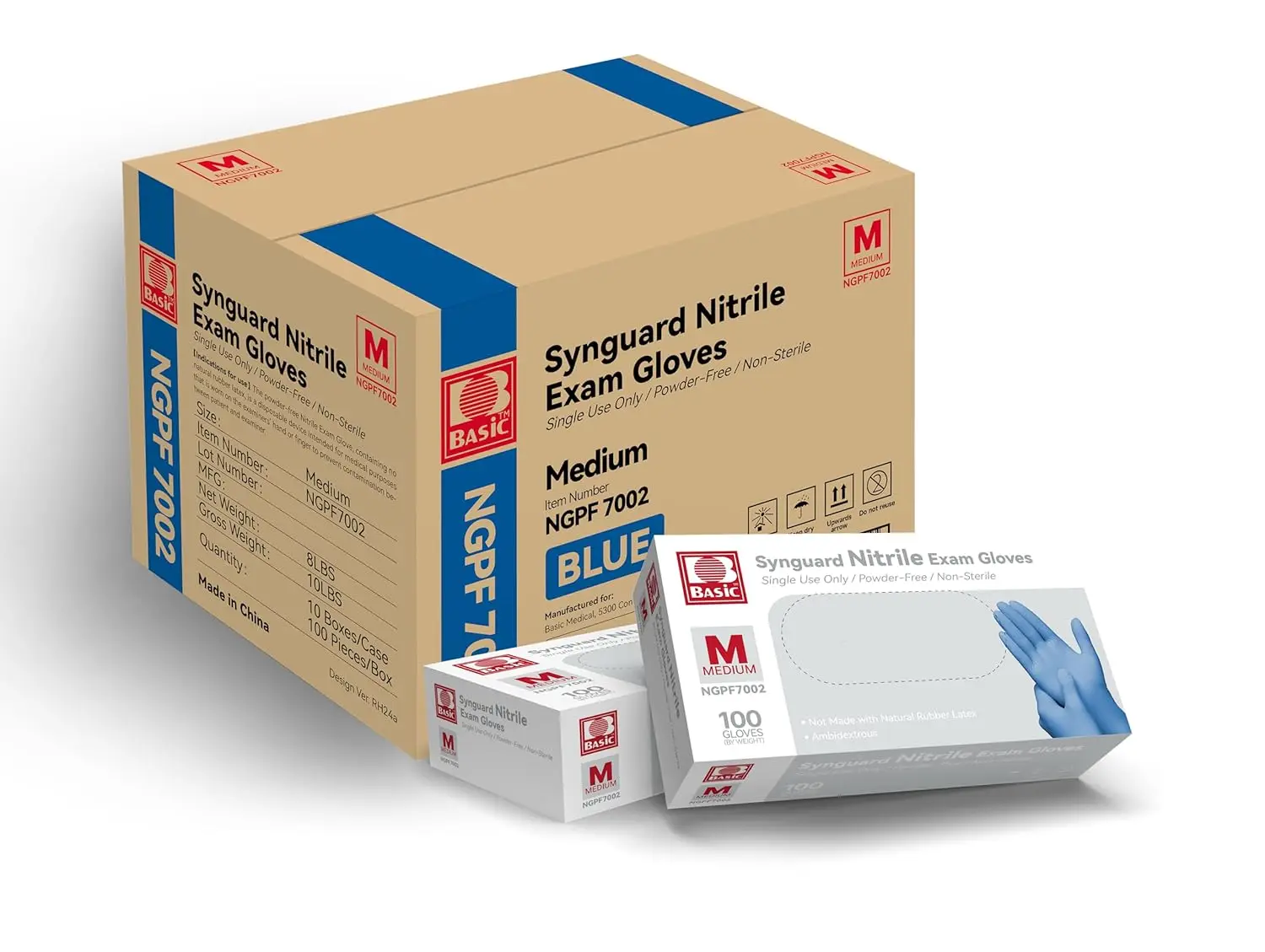 

Blue Nitrile Exam Gloves, Latex-Free & Powder-Free, Medium Size, Case of 1,000 - Essential Medical Supplies