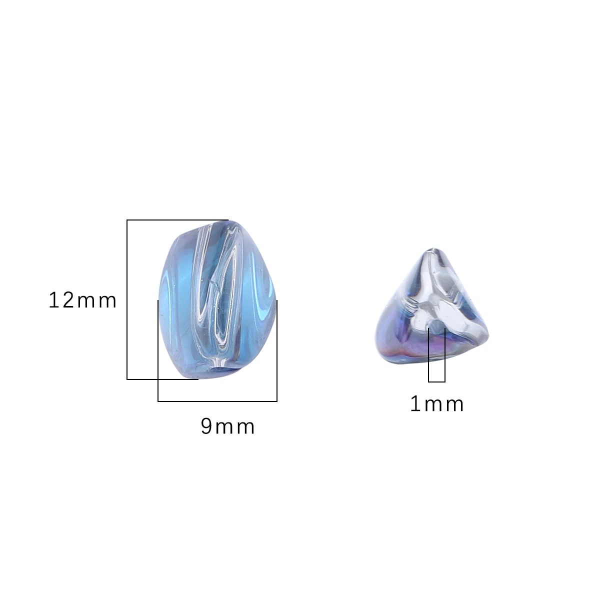10Pcs/lot 9x12mm Color plated Glass Twisted Crystal Beads For Jewelry DIY Making Necklace, Earring, Bracelet Accessories