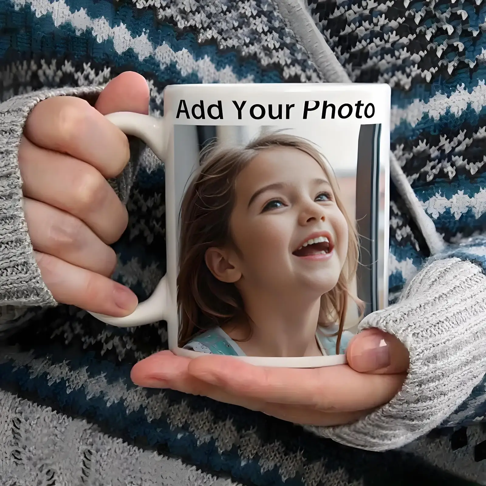

Customized coffee mug, can customize photos/text, personalized gift, durable white ceramic drinkware, unique souvenir.