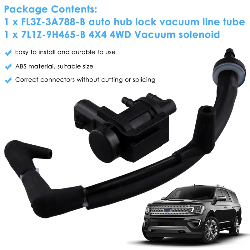 AEF2-Fits For Ford F150 4X4 2015-2020 Auto Hub Lock Vacuum Line ومجموعة المحرك الملف اللولبي FL34-7A788-AD، 9L14-9H465-BA #6