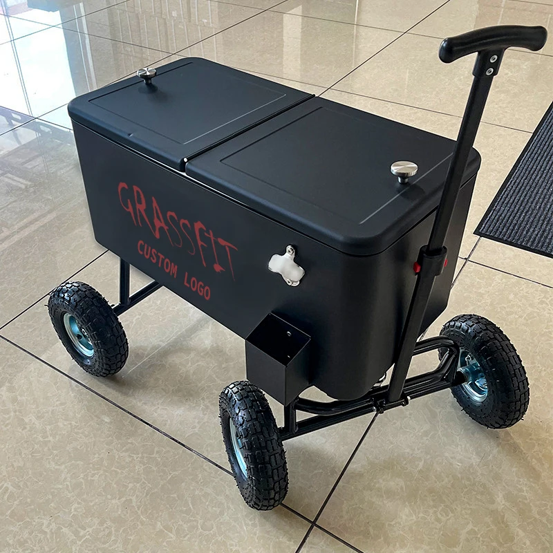 Custom Factory 80 Quart 80L Food Grade PP Outdoor Camping Cooler Box Ice Chest Cooler With Wheels Ice Coolers For Beach