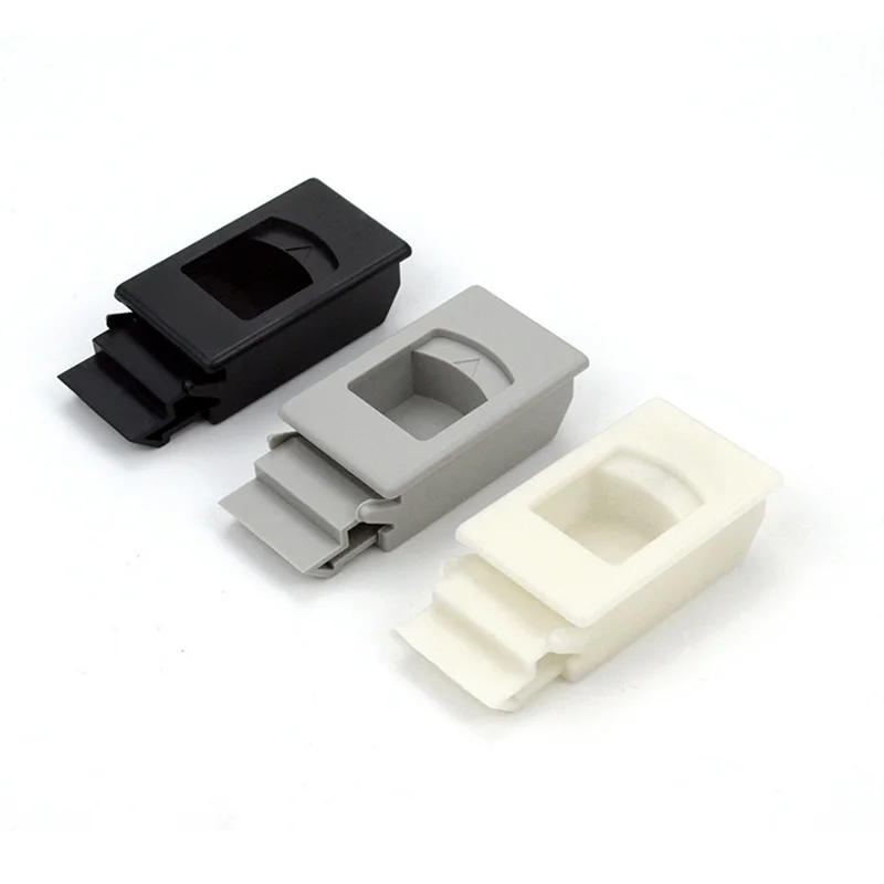 Free Shipping 7pcs DK725 Plastic Plane Sliding Lock Quick Installation Side Door Latch Cabinet Box Latch