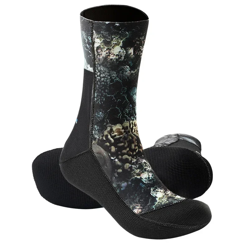 3-5mm diving socks coral camouflage neoprene anti slip beach socks warm waterproof wet suit men spearfishing  scuba buceo kayak