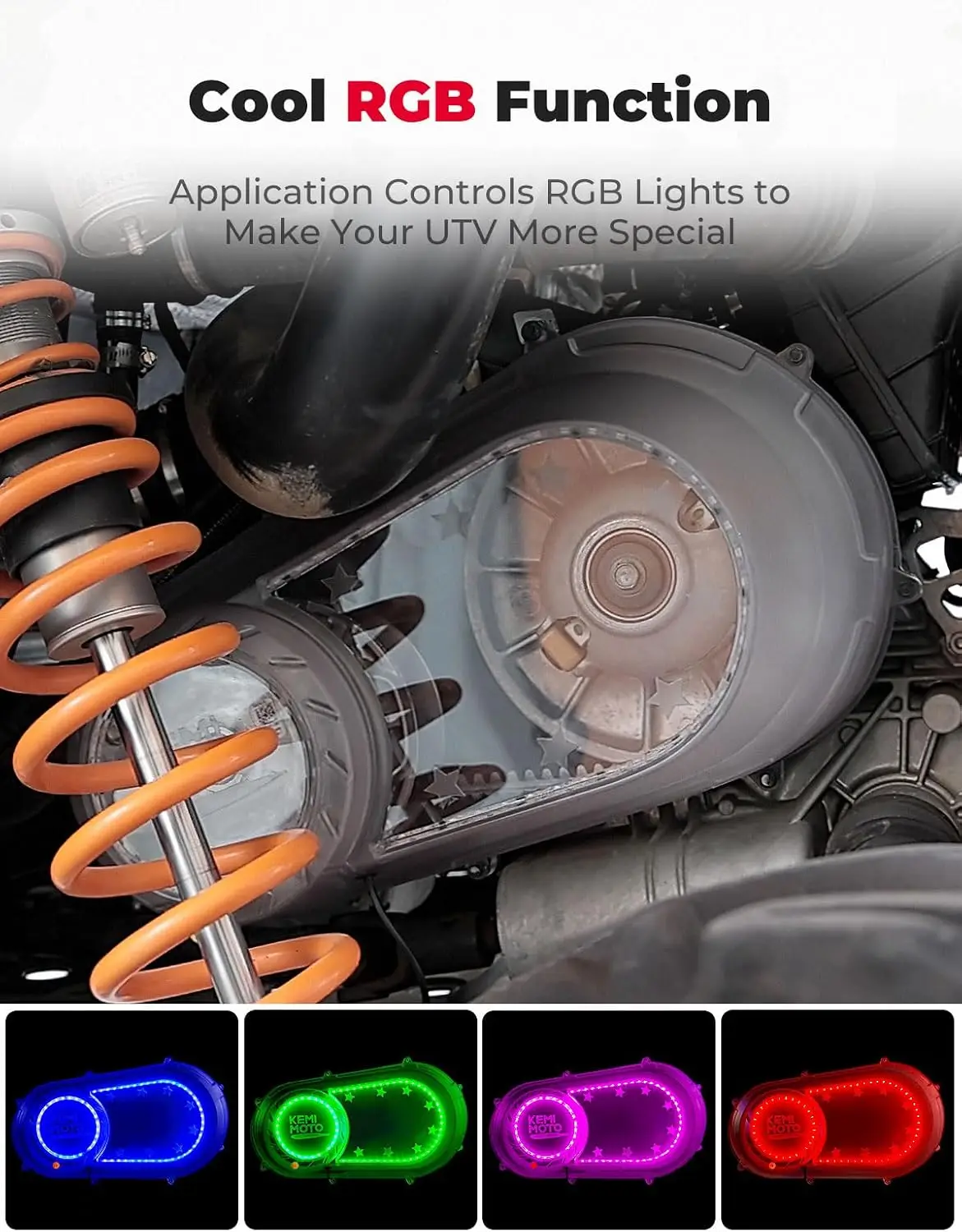 XP 1000 Outer Clutch Cover with RGB Lights for Polaris RZR 570/900/1000, Ranger 570/900 XP 1000