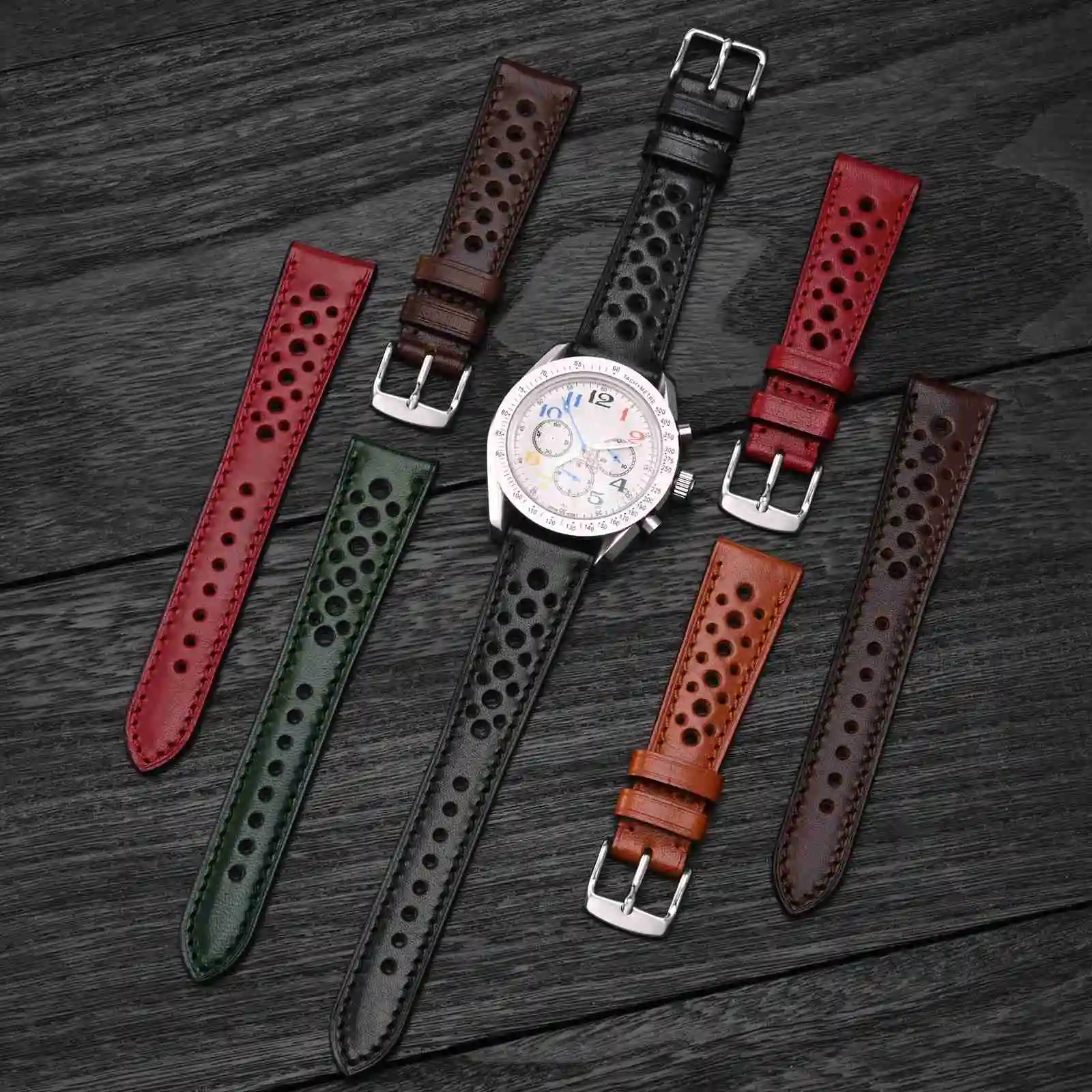 ANBEER Leather Watch Strap 18mm Watch Strap Watch Band for Men and Women Smartwatch Band 20mm 22mm Calfskin leather Watchband